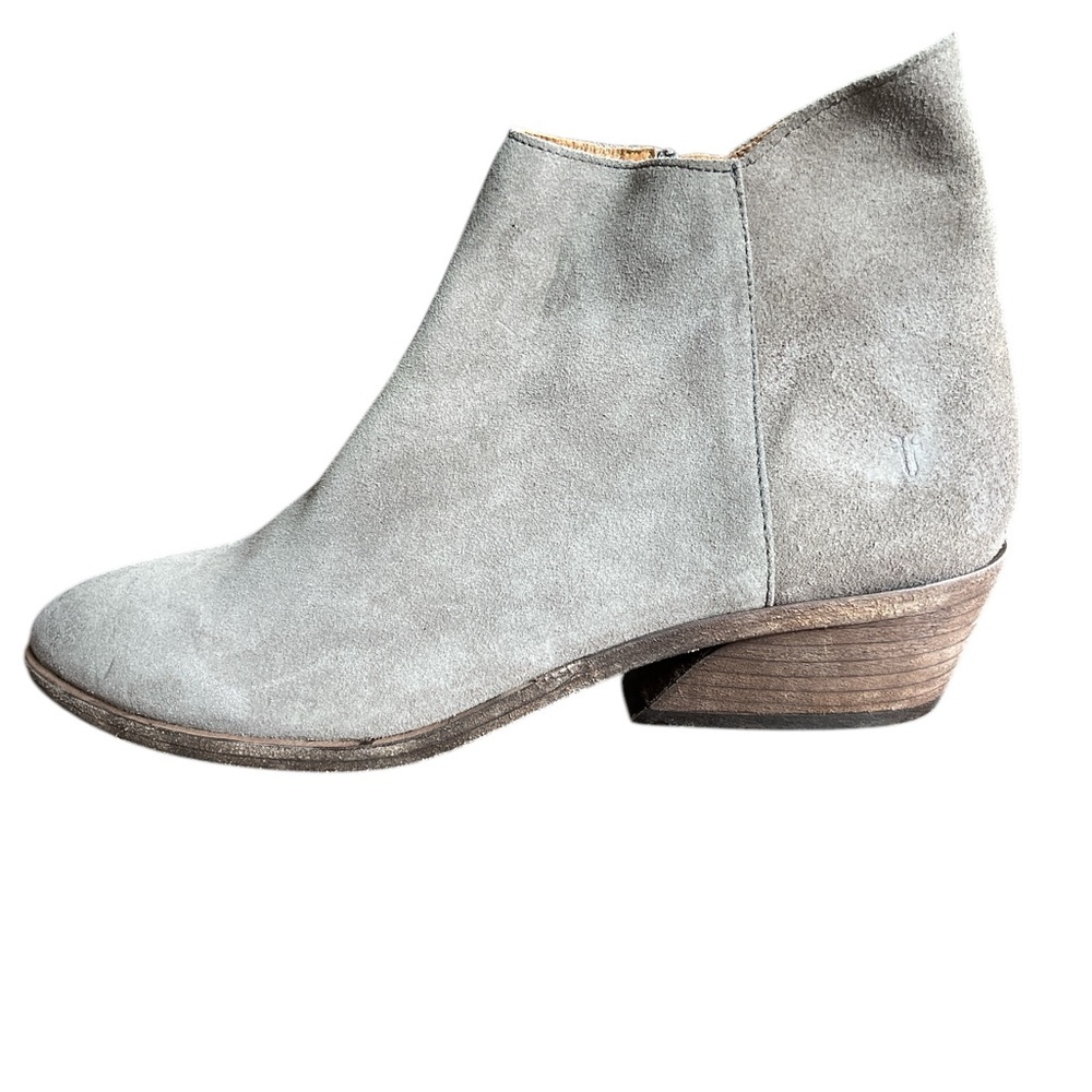 FRYE GRAY SUEDE ANKLE BOOTIES NEVER WORN
